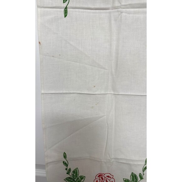 Vintage Embroidered Table Runner With Roses and Vines - Picture 4 of 6
